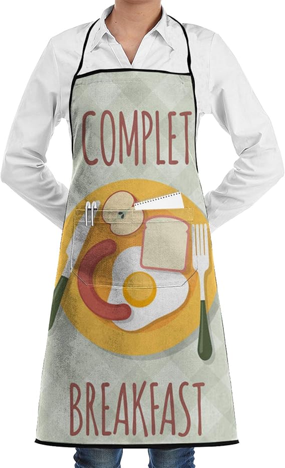 Amazon Co Jp 女性のためのエプロン男性栄養素朝食ポケット付き垂直ビュー調整可能な面白いバーベキューシェフ料理エプロン 服 ファッション小物