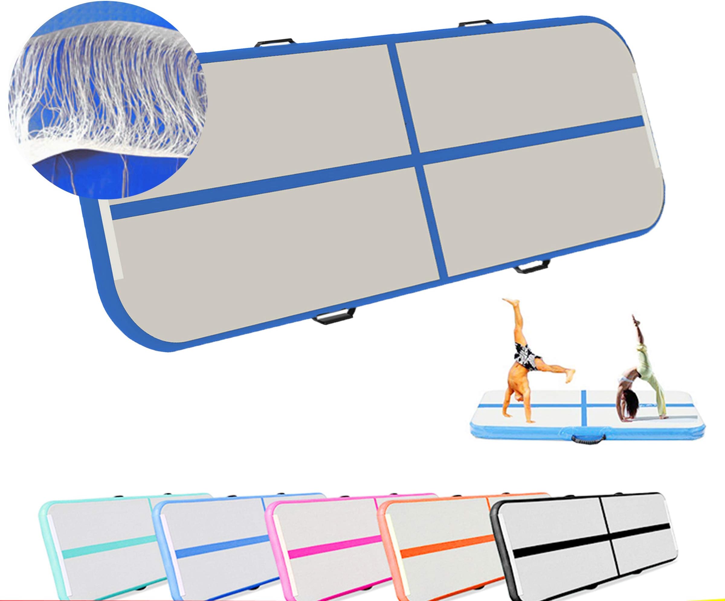 CLEAN ELF Air Track Inflatable Tumbling Mats for Gymnastics with Electric Pump | Suitable for Adults & Kids | Gym, Yoga, Training, Beach, Exercise Gymnastics Mat