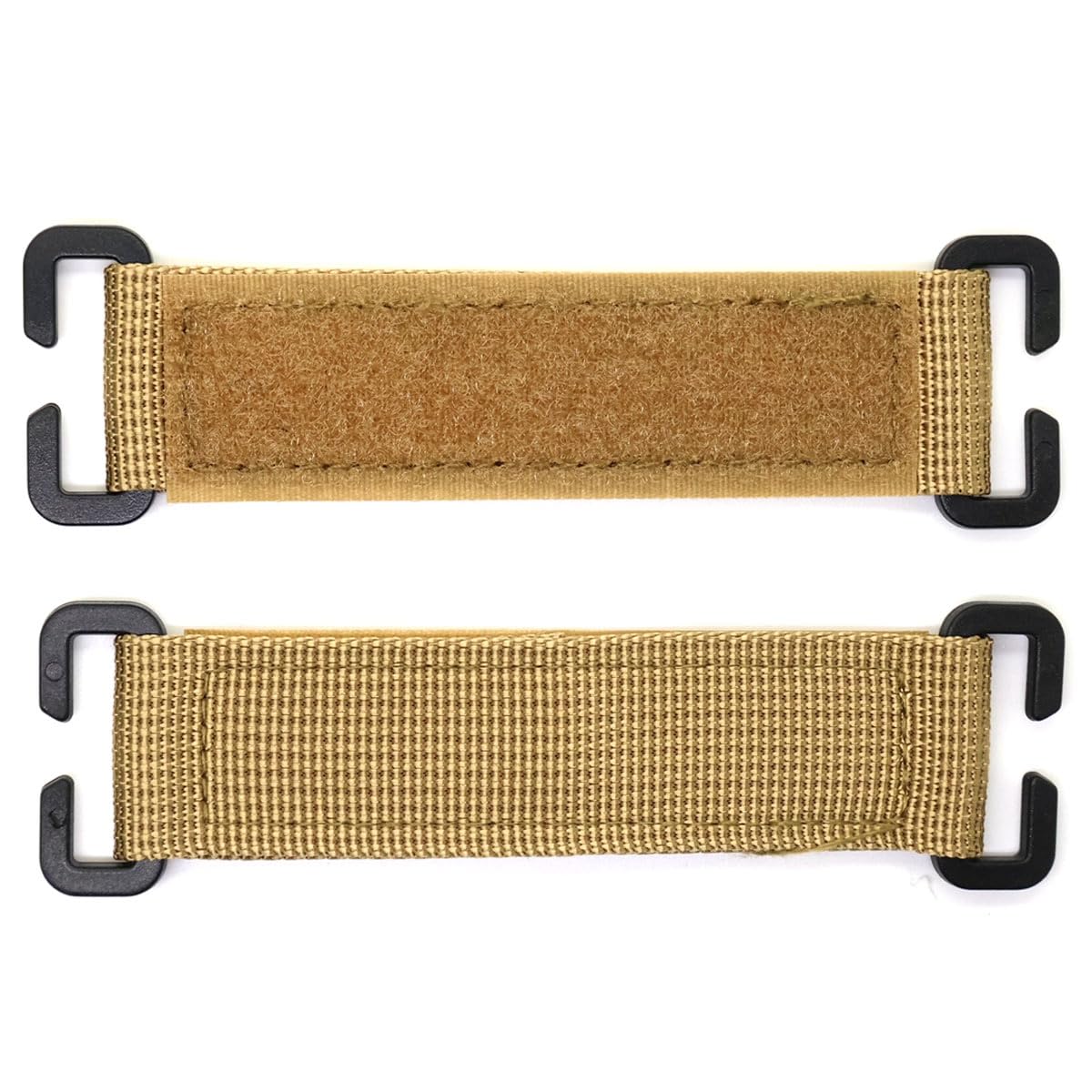 2 x MOLLE Hook and Loop Panels Strips Straps for Tactical Morale Patches Badges Backpacks Vests Bags Clasp Bridges Patch Panel (Tan)