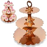 Humlindo 2 Pack Cupcake Holder Stand, 3 Tier Rose