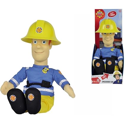 Sprechender Feuerwehrmann Sam 30 cm groß, spricht 7 Sätze - Spiel Figur Puppe Funktionspuppe