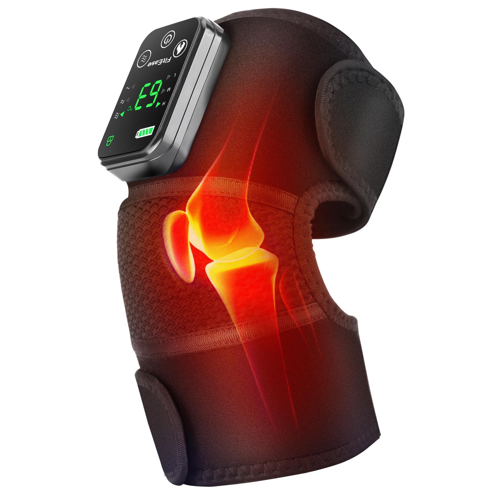 Photo 1 of Cordless Knee Massager with Heat and Vibration, Knee Heating Pad for Knee FSA Eligible, Heated Knee Brace, Heated Knee Massager, Heated Knee Wrap, Electric Knee Massage Black 1 Pack