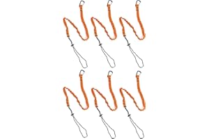 6PCS Safety Tool Lanyard with Carabiner Clip - Retractable Lanyard Bungee Chord Tools