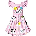 Girls Lovely Dress Little Princess Party Dresses with Flutter Sleeve for 6-14 Years Kids Daily Outfit