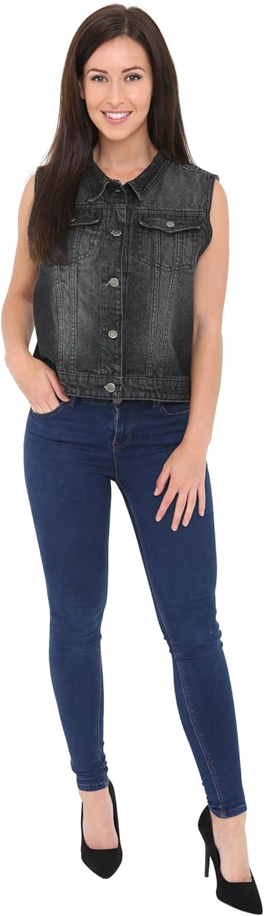 blue denim vest ladies