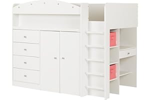 South Shore Tiara Loft Bed with Desk, Twin