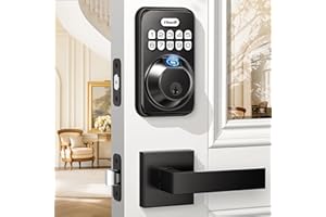 Zowill Fingerprint Door Lock, Keypad Lock with 2 Handles, Keyless Entry, Auto Anti-Peeping Password, Electronic Smart Deadbolt, Front Handle Sets for Homes, Apartments, Easy to Install