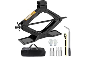 SHALL Scissor Jack Kit - 2 Ton (4409lbs) - Extended & Widened Base, 360° Rotatable Rubber Pad - Tire Change Kit with Ratchet 
