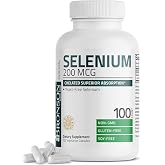 Bronson Selenium 200 mcg Albion Chelated Amino Acid Complex, 100 Capsules | Yeast-Free Essential Trace Mineral, Immune, Prostate &amp; Metabolism Support, Vegetarian, Non-GMO, Gluten-Free &amp; Soy-Free