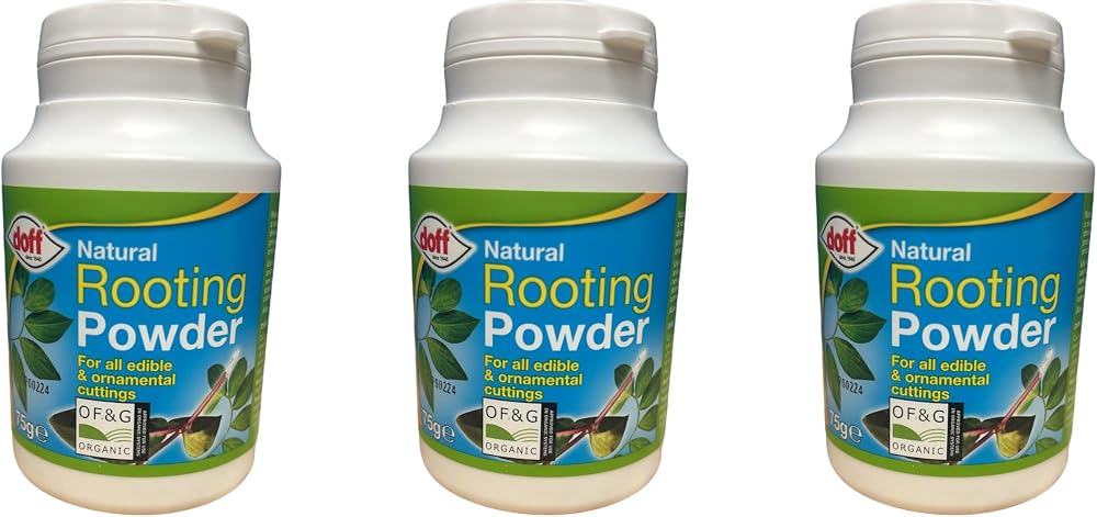 Doff Pack of 3 Natural Rooting Powder 75g Tubes for Plants and Cuttings
