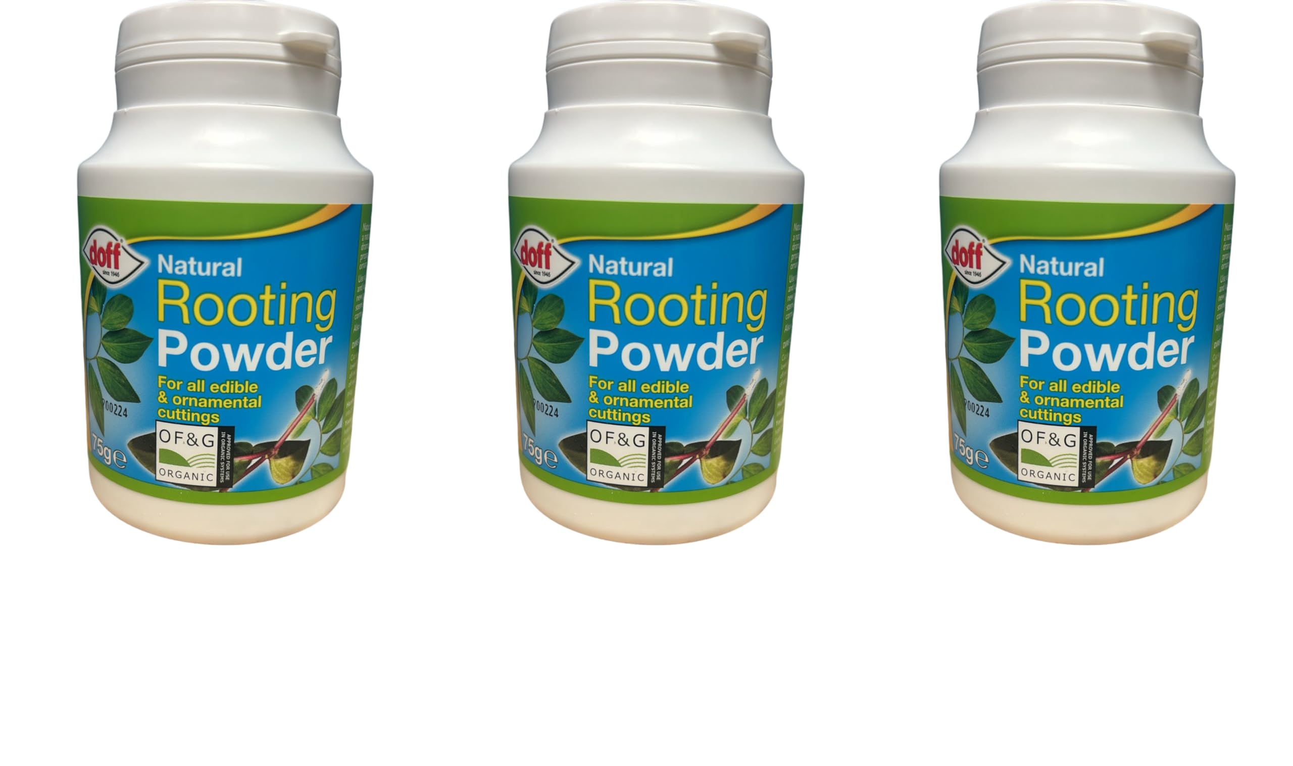 Doff Pack of 3 Natural Rooting Powder for Plant and Cuttings 75grams