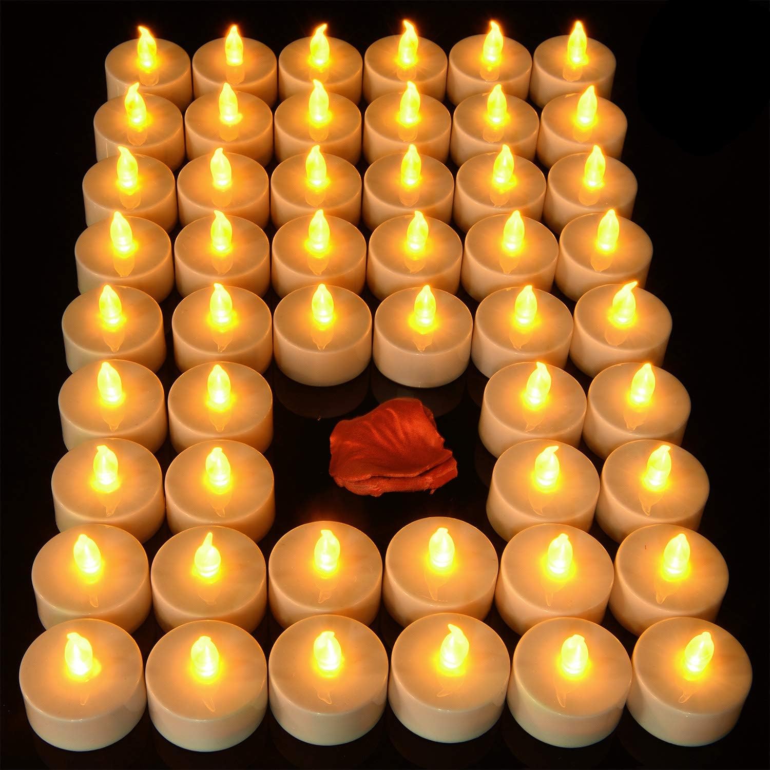 Lighting - Pandaing Lasts 2X Longer Flameless Tealight Candles [24 Pack, Batteries Included], Realistic Tea Lights Candles, Flickering Bright Tealights, Battery Operated Unscented Candles