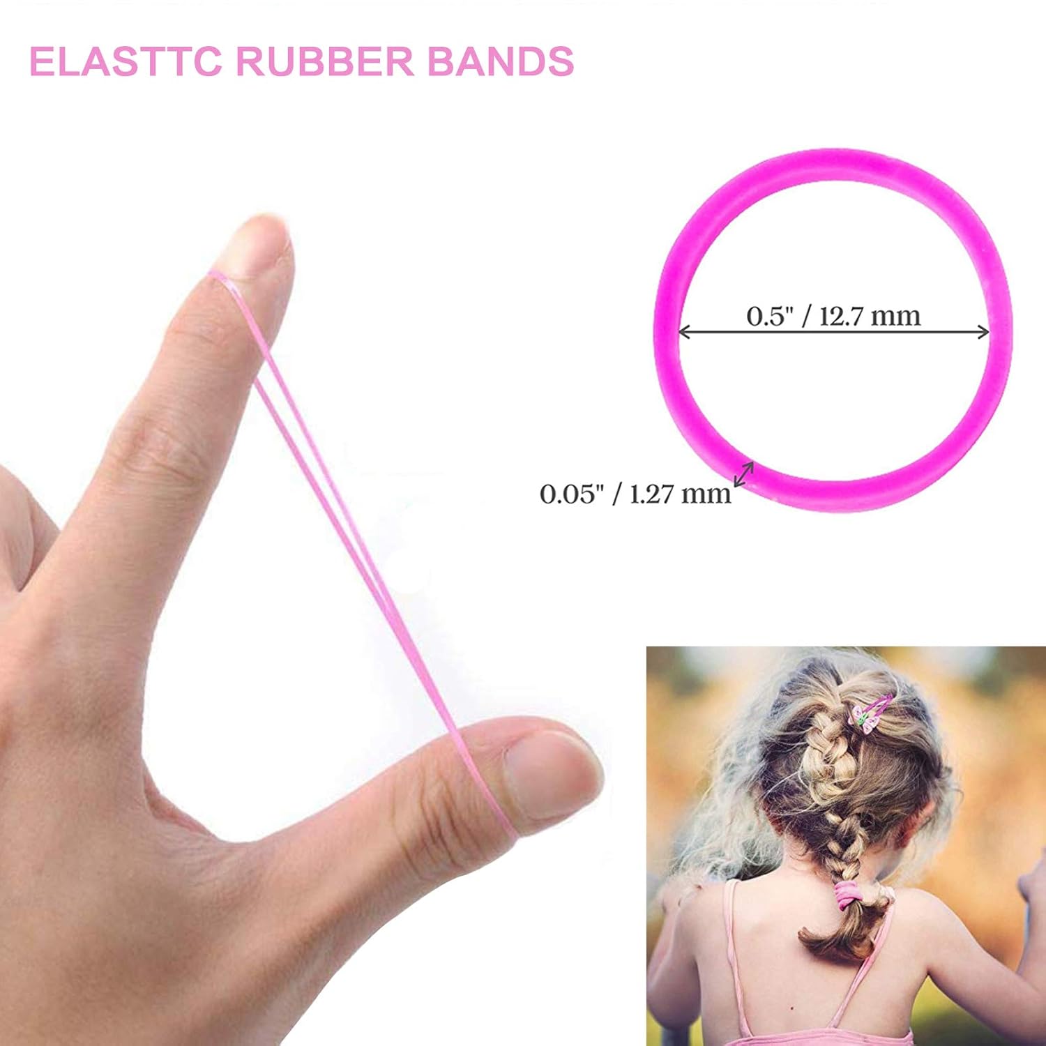 Molizummy 1500PCS Hair Ties, Color Elastic Rubber Hair Bands for Women Baby Girls Toddlers, Soft Fashion Hair Styling Accessories Ponytail Holders : Beauty