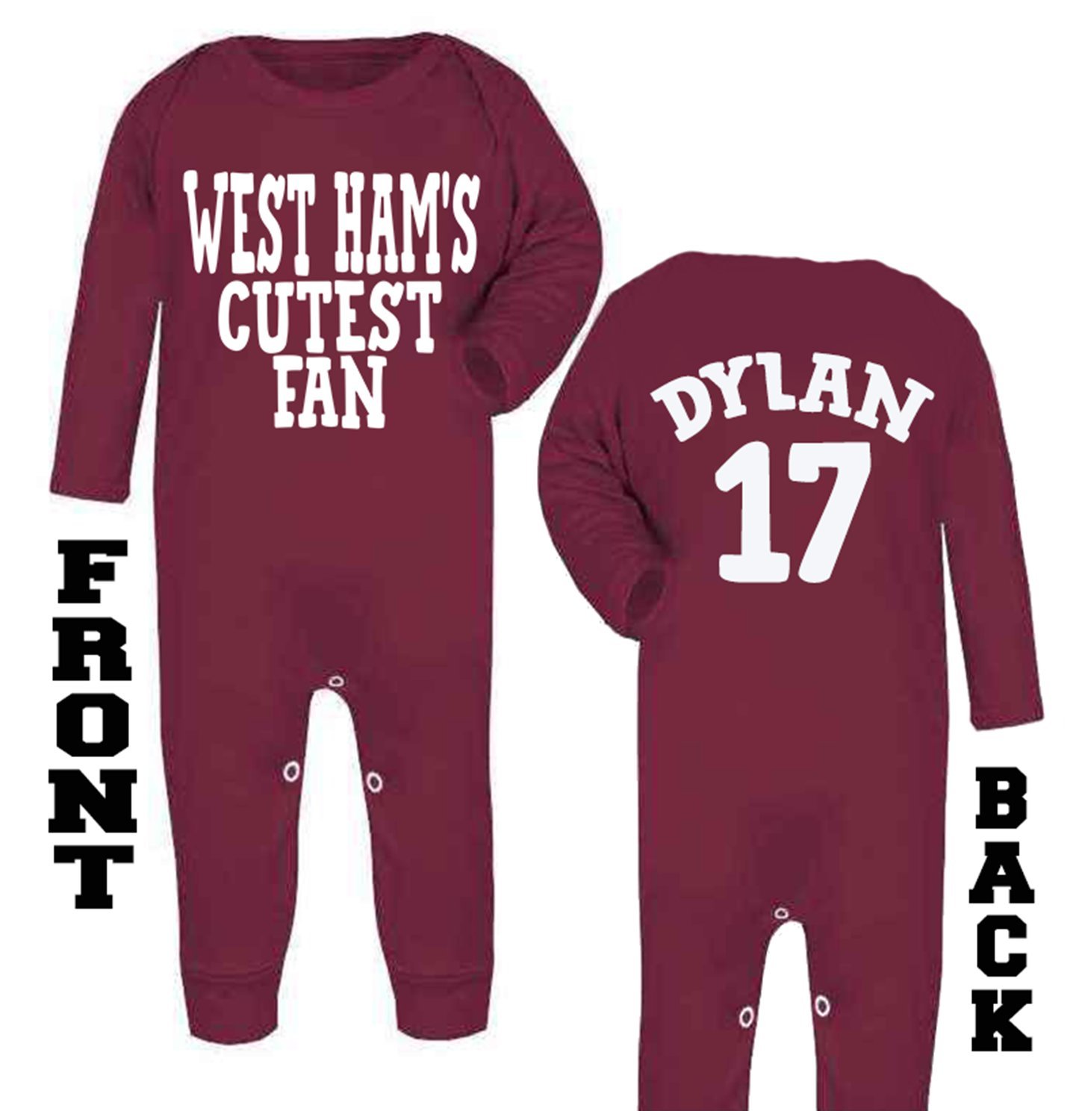 west ham bubbles babygrow