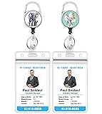 2 Pack Badge, Heavy Duty Retractable Badge Reel