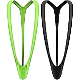 Marsrut 2PCS Mankini Swimsuit Men Thong Costume, One Piece Panties Underwear Conjoined Stretchy Funny Sexy Hammock Swimsuit Beach Swimwear for Man Banana Bathing Swimming Valentines Day Green, Black
