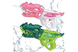 Talgic Powerful Electric Water Guns,2 Pack Dinosaur Water Guns for Kids, Automatic Squirt Guns, up to 26Ft Long Range, Large Capacity Water Guns, Summer Outdoor Swimming Pool Water Toy
