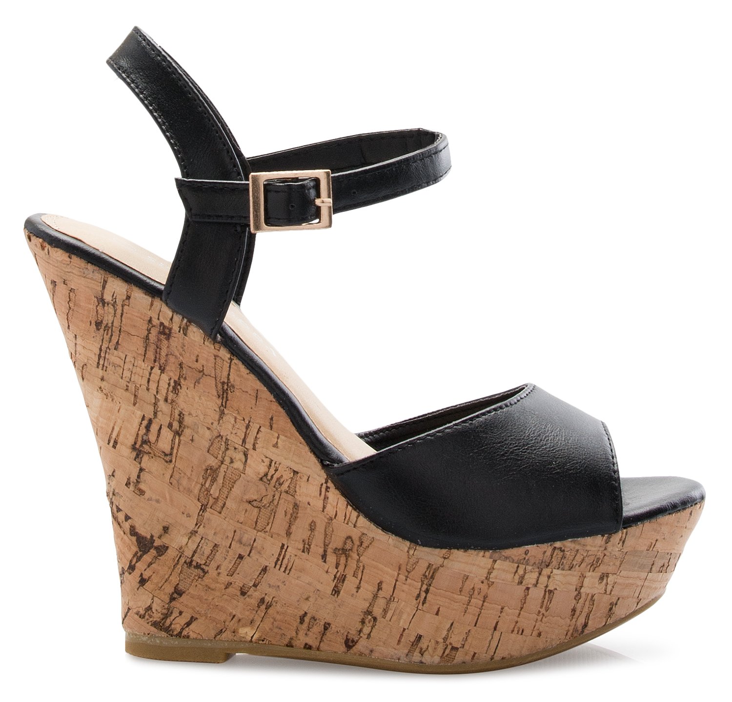Olivia K Women's Open Toe High Wedge Platform Heel Wood Decoration Flip Flop Slipper Shoes Sandals - Image 6