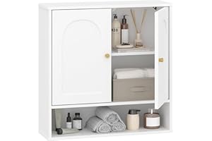 Hzuaneri Bathroom Wall Storage Cabinet with Adjustable Shelf, Medicine Cabinets, Wall Mounted Over Toilet Storage Cabinet Space Saving for Bathroom Laundry Room Kitchen BC40113X