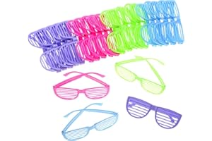 PowerTRC 24 Pack 80's Sunglasses For Kids Shutter Shades Assorted Colors | Party Favors, Goodie Bag Fillers, Beach Pool Supplies