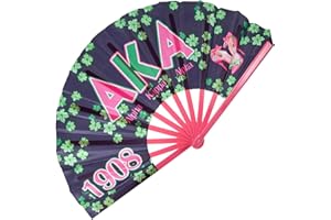 QCWN AKA Large Clacking Hand Rave Fan AKA Sorority Gifts for Women AKA Gifts for paraphernalia sorority AKA Gifts for Sisterhood Events, Party, Decoration, Festival Accessories