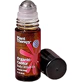 Plant Therapy Organic Castor Oil Roll On 30 mL (1 oz) Convenient Mess-Free Body Oil Roll-on for Easy Application, Cold-Pressed & Hexane-Free, Third-Party Tested for Purity