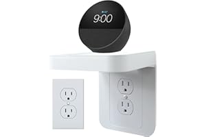 BELIEFLUO Outlet Shelf Holder Fit for Duplex Receptacle, Bathroom Decor,Cable Management,A Space Saving Solution, Homepod Mini Google Home/Echo/Smart Speakers/Electric Toothbrush/Cell Phone (Standard)