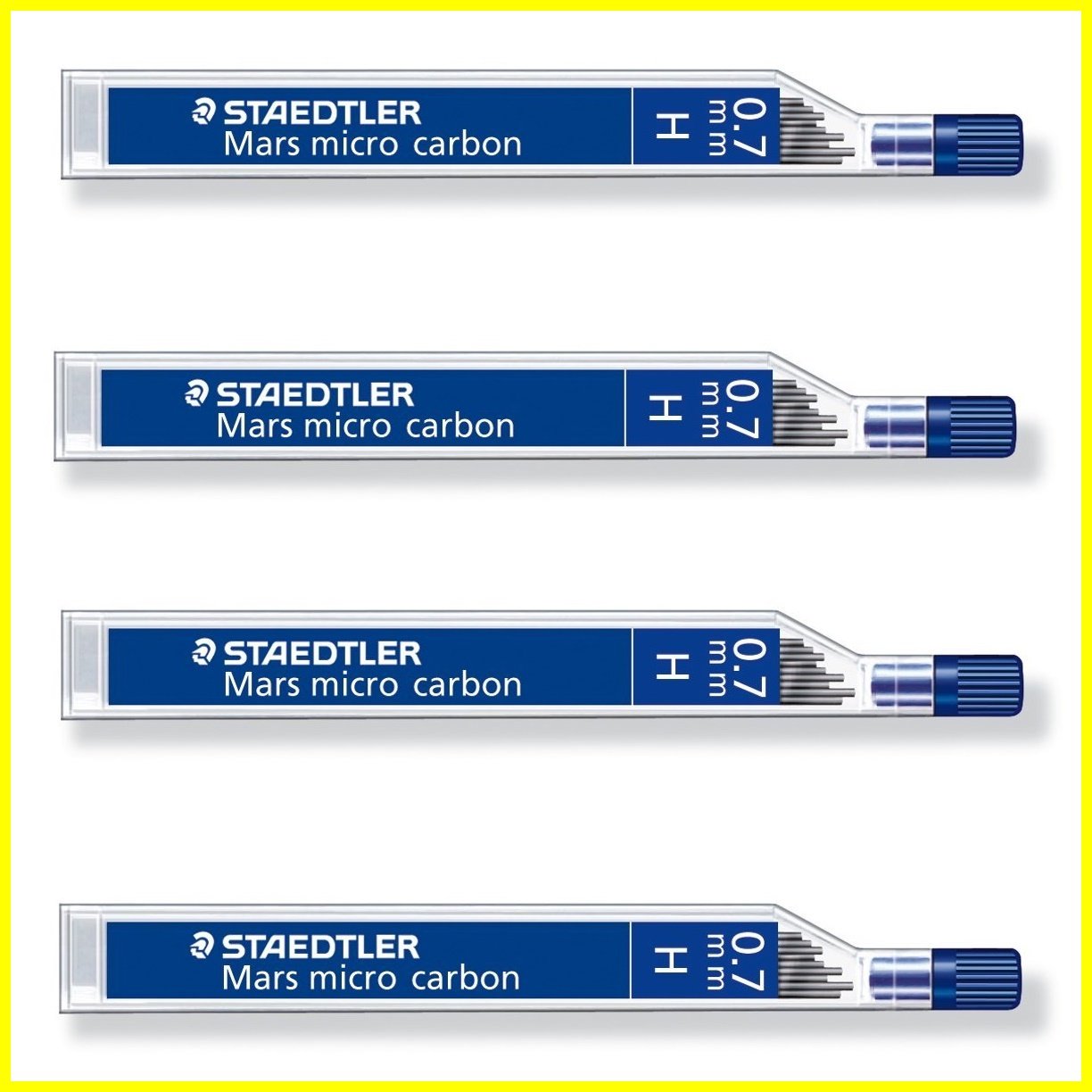 STAEDTLER Mars Micro Carbon 250 0.7mm H - Pencil Lead Refills - 4 Tubes/Packs (48 Leads) - Haa