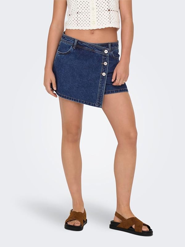Gonna ONLLESLY Skort, Blu Scuro Denim, M