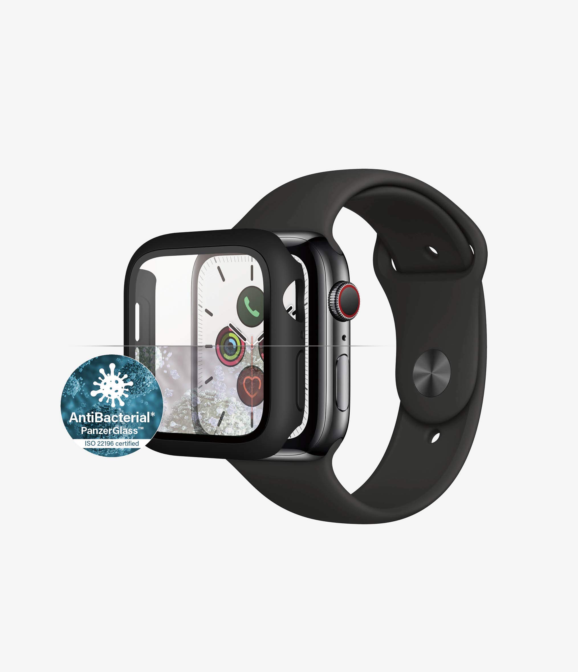 PanzerGlass Full Body Screen Protector Case for Apple Watch 4/5/6/SE 40mm Black 3640