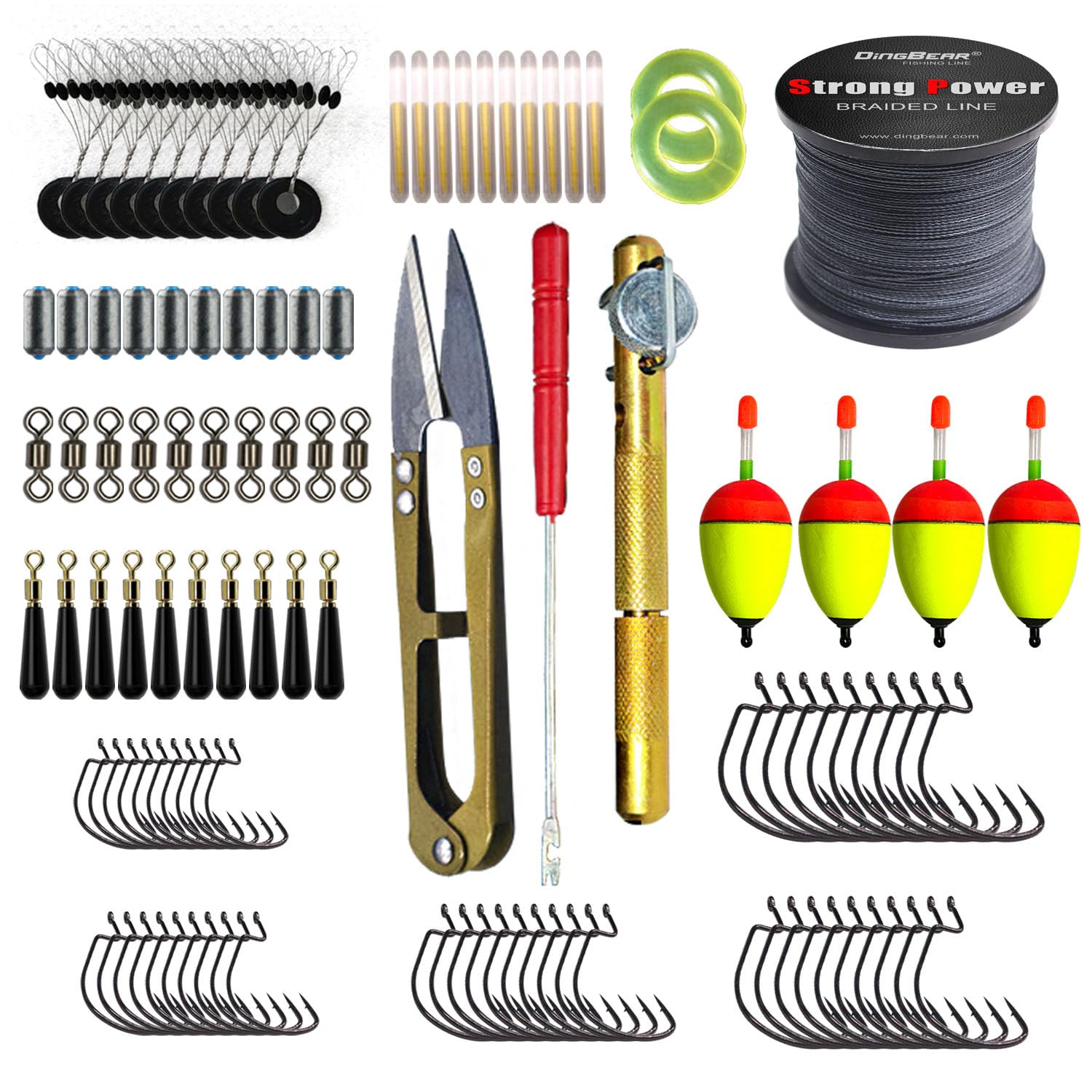 Dingbear 16 kinds of 110 pieces fishing accessories fishing combination fishing hook fish heavy
