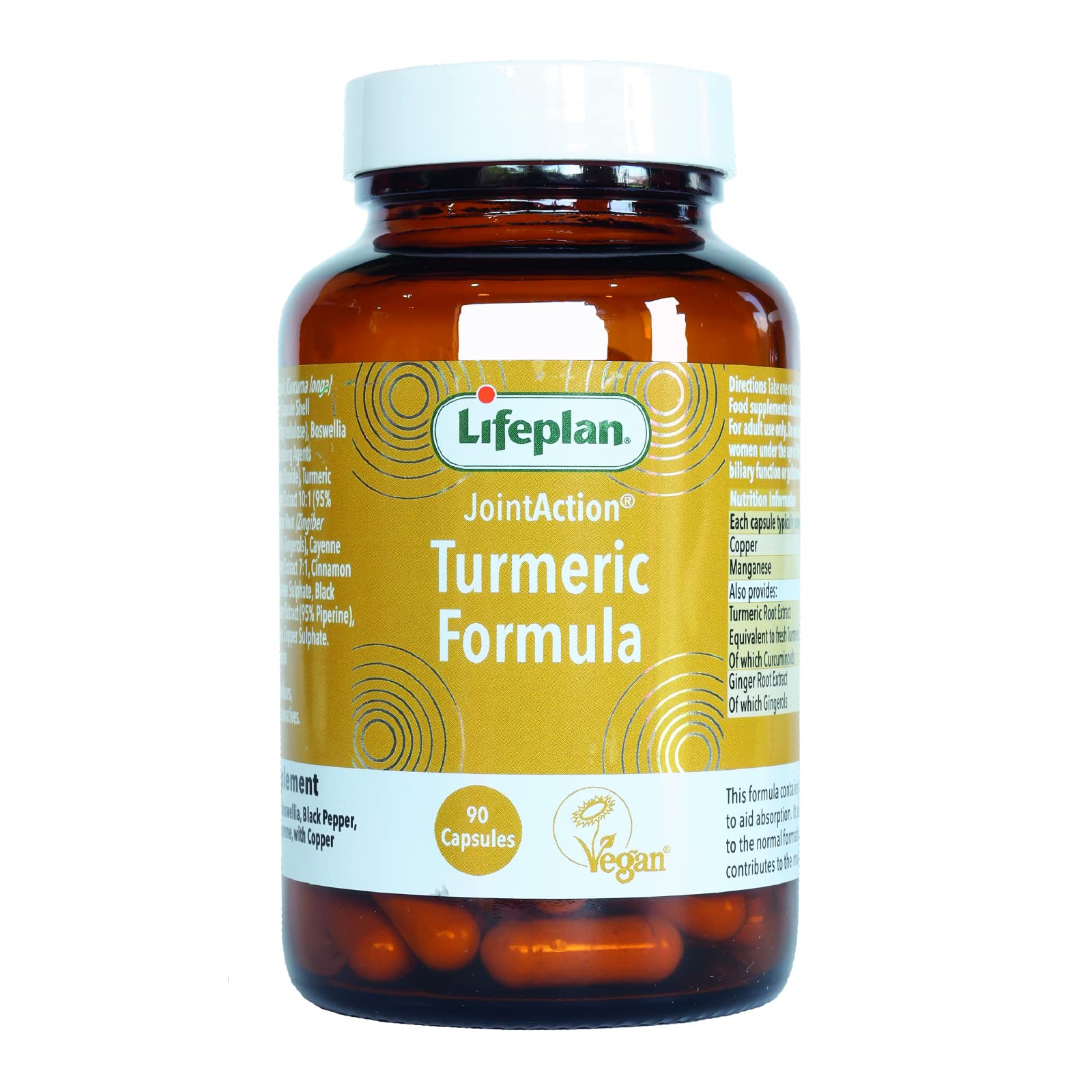 Lifeplan Joint Action Turmeric Formula with Copper & Manganese Tablets x 90. for Connective Tissue Support