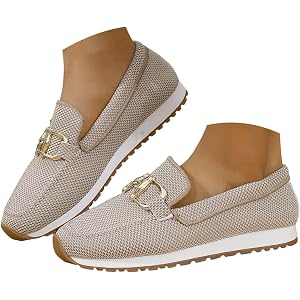 HDGSKPP Orthopedic Loafer Sneakers for Women Comfortable Platform Wedge Loafers with Arch Support Casual Slip on Work Office