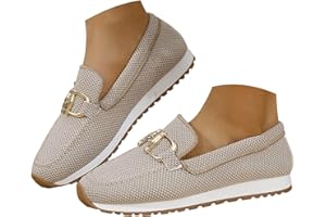Womens Loafers with Arch Support Orthopedic Loafer Sneakers for Women Comfortable Slip On Work Loafers with Chain Non-Slip Wa