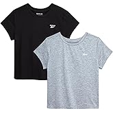 Reebok Girls Athletic Shirts - Single/Multipack Performance Short Sleeve Crewneck Girls Shirts - Gym Workout Active T-Shirts