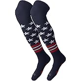 TCK Freedom Dugout OTK USA Made Baseball & Softball Socks - Stars and Stripes Patriotic Over the Knee Team Socks