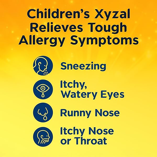 XYZAL CHILDREN’S 24 HOUR ALLERGY RELIEF MEDICINE FOR KIDS, LEVOCETIRIZINE DIHYDROCHLORIDE LIQUID ANTIHISTAMINE, GRAPE, 10 FL. OZ.