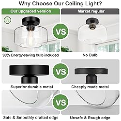 Industrial Semi Flush Mount Ceiling Light, 800