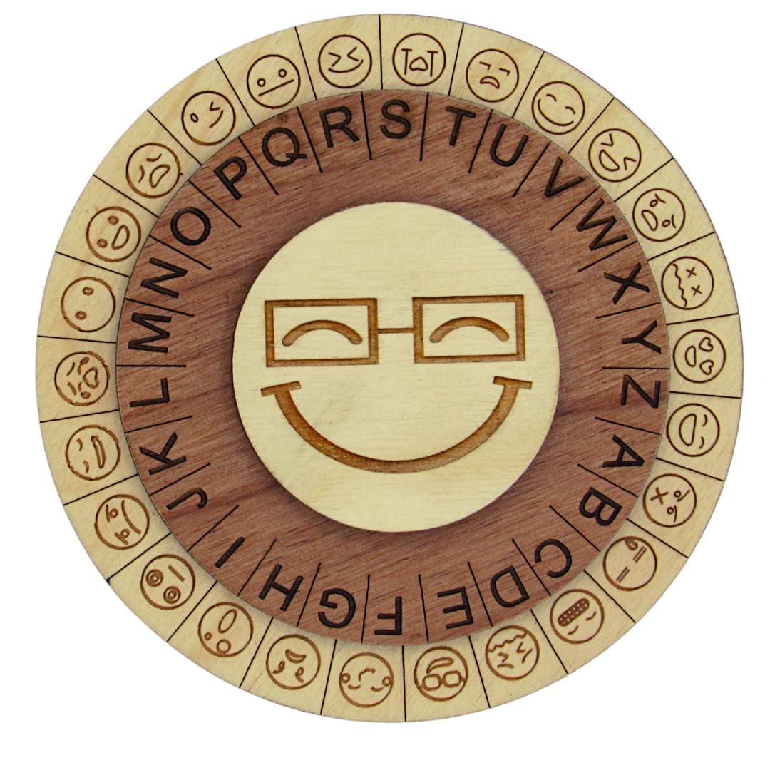 Smiley Face Cipher Wheel - Escape Room Prop for All Ages - Create Secret Messages and Clues