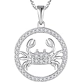 STARCHENIE Women's Constellation Jewelry Sterling Silver Zodiac Necklace Astrology Disc Horoscope Pendant 18'' Box Chain