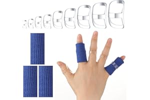 Oval Finger Splint with 3 Finger Sleeves Thumb Support 7 Graduated Trigger Finger Splints for Arthritis Finger Brace Support 
