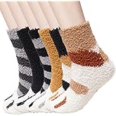 Fnuqz 6 Pairs Cute Fuzzy Socks Cute Winter Animal fall Socks for Women Christmas Gift for Girls