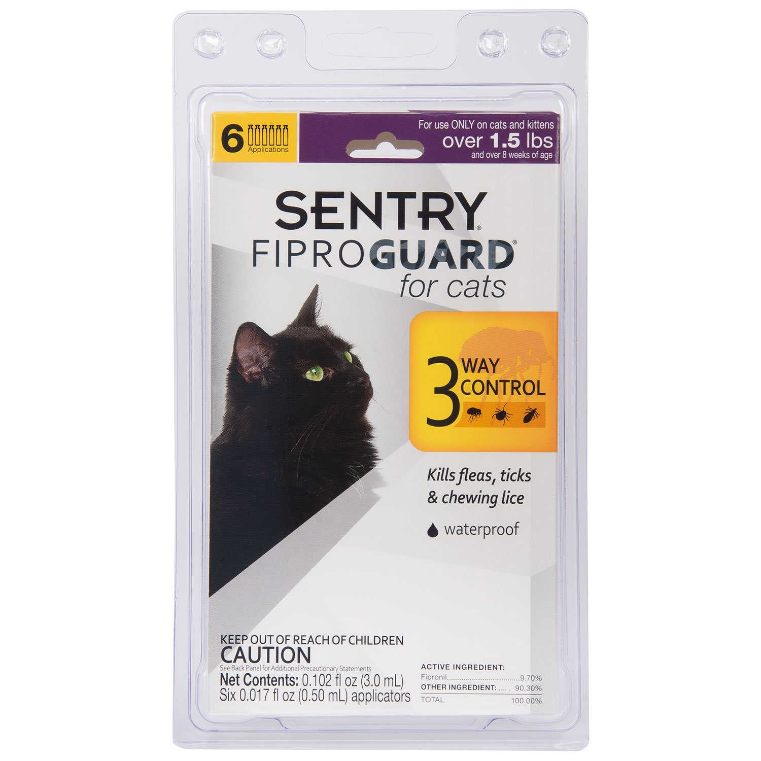 Reviews SENTRY Fiproguard for Cats, Flea and Tick Prevention for Cats (1.5 Pounds and Over