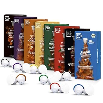 Kaffee-Liebhaber-Box - 8 x 10 BIO Kaffeekapseln von My-CoffeeCup | Kompatibel mit Nespresso®*-Maschinen | 100% kompostierbare