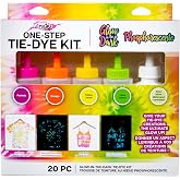 Tulip One-Step Tie-Dye Kit, Glow in the Dark Neon 4-Color Kit with Glow Mix, Easy Techniques for Fun Fabric Designs