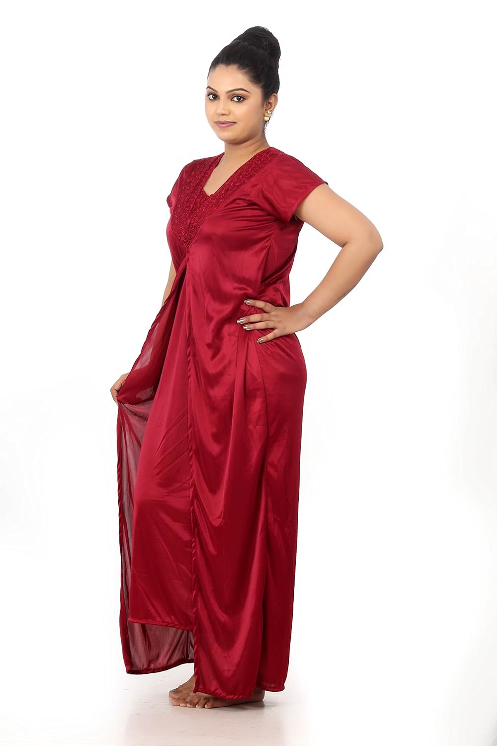 fabme wome's satin robe (1 robe)