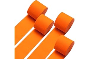 GCB Wedding Party Decorations, 4 Rolls 328ft Orange Crepe Paper Streamers for Wedding, Bachelorette, Birthday, Baby Bridal Shower, Engagement Valentines Day Party Backdrop Decorations, 82 Ft/Roll