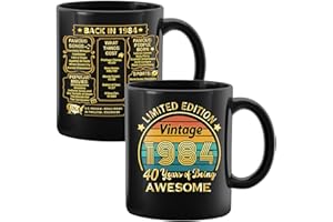 QUPT 40th Birthday Gifts for Women Men, 40th Birthday Gifts for Him, 1984 Birthday Gifts for Women Men, 40 Years Old Gifts, 1984 Birthday Gifts for Her Him, 40th Birthday Presents Coffee Mug
