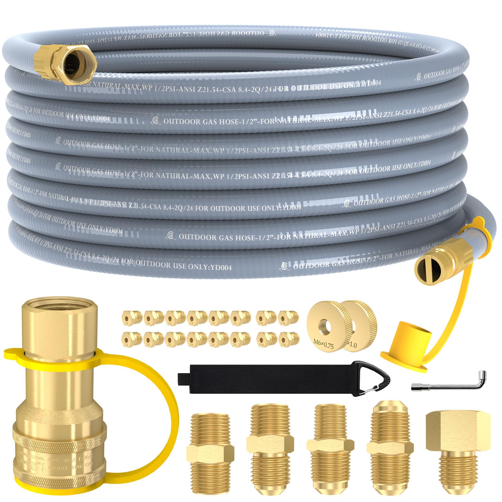 Photo 1 of 12FT 3/8" Natural Gas Hose, Low Pressure LPG Hose with Quick Connect, For 5249 Blackstone Griddle Weber, Char-Broil,Pizza Oven, Patio Heater and More NG Appliance Propane to Natural Gas Conversion Kit