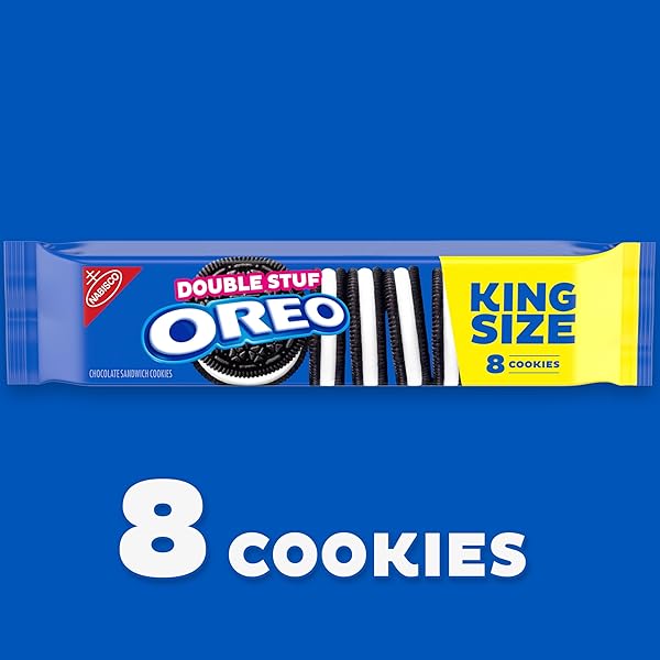 OREO DOUBLE STUF CHOCOLATE SANDWICH COOKIES, KING SIZE, 12 SNACK PACKS (8 COOKIES PER PACK)